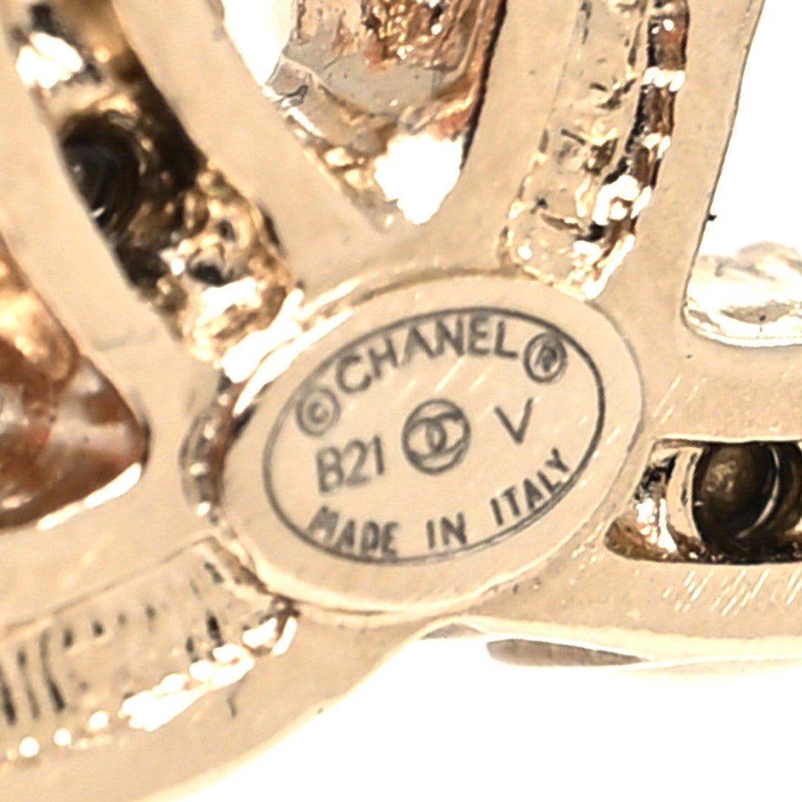 Chanel Crystal Pearl CC Dazzling Domino Earrings Gold 4 of 4