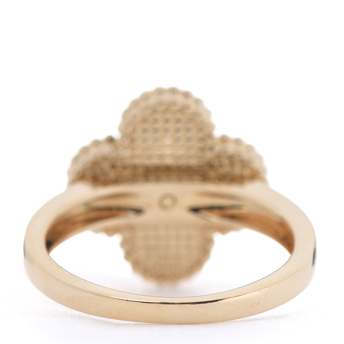 18K Yellow Gold Diamond Mother of Pearl Vintage Alhambra Ring 54 6.75