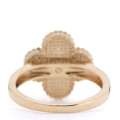 Van Cleef & Arpels 18K Yellow Gold Diamond Mother of Pearl Vintage Alhambra Ring 54 6.75 3 of 4