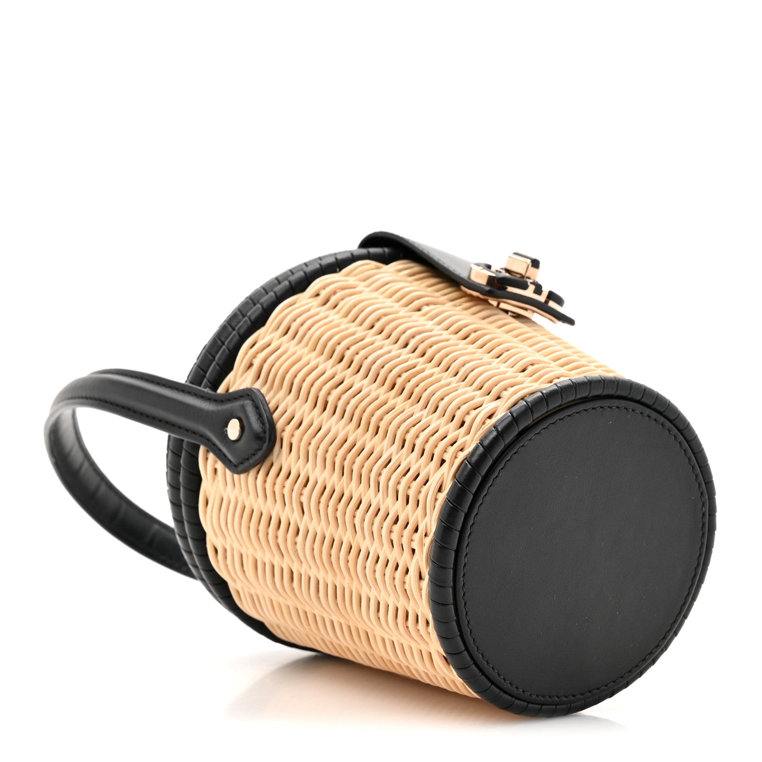 Christian Dior Wicker CD Bucket Bag Black 4 of 10