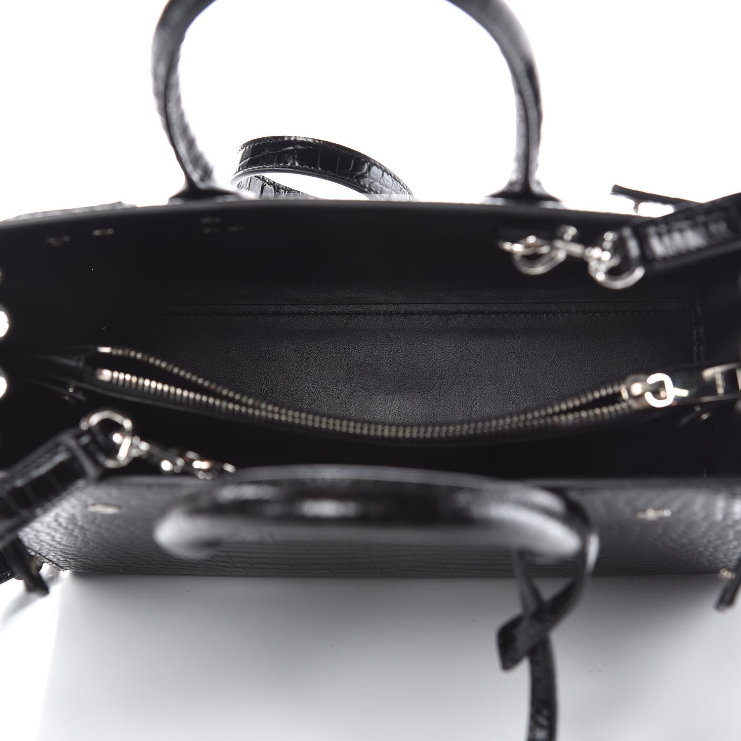 Saint Laurent Calfskin Crocodile Embossed Baby Sac De Jour Black 5 of 10