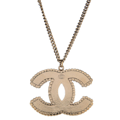 Chanel Crystal Enamel Striped CC Pendant Necklace Gold 5 of 6