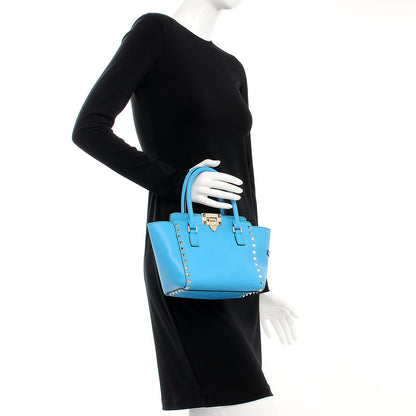 Valentino Garavani Vitello Mini Rockstud Double Handle Tote Parrot 3 of 10