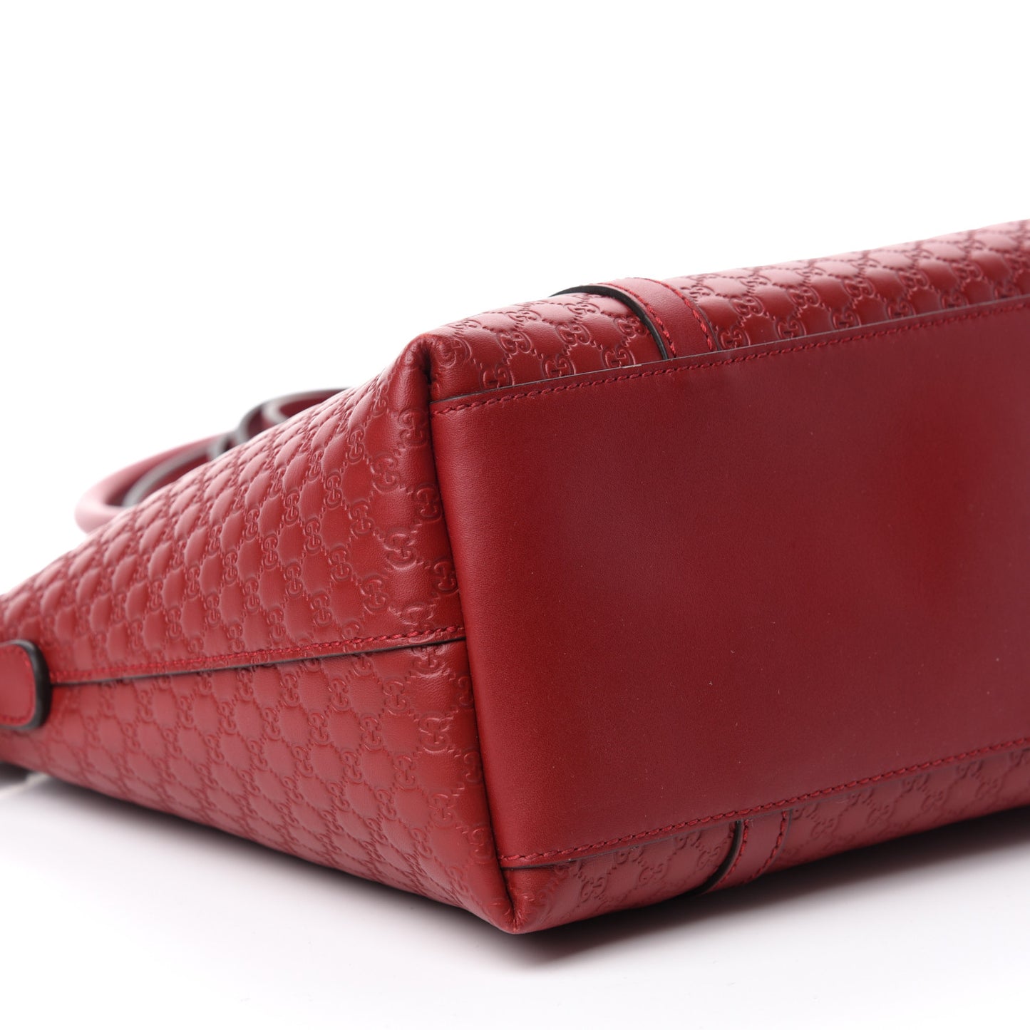 Soft Microguccissima Small Zippered Satchel Rosso