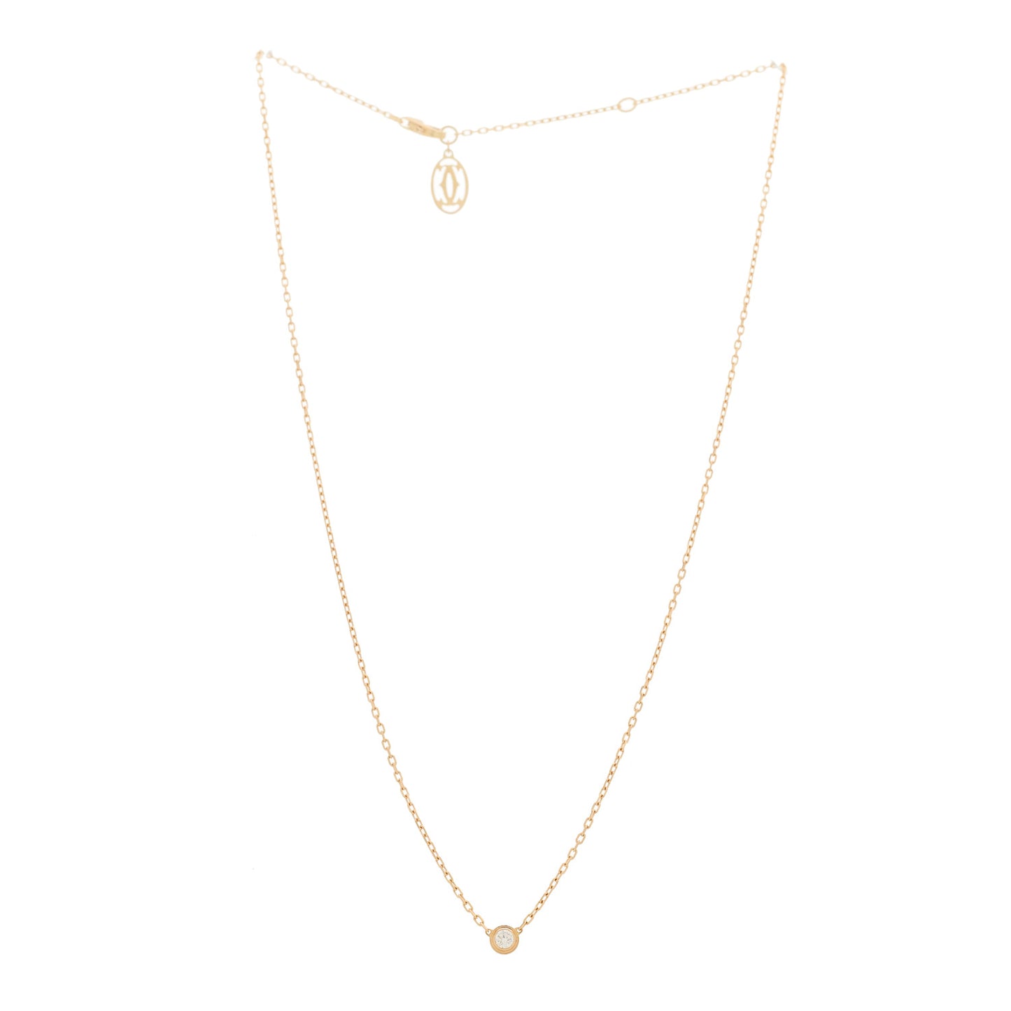 18K Pink Gold Diamond SM D'Amour Pendant Necklace