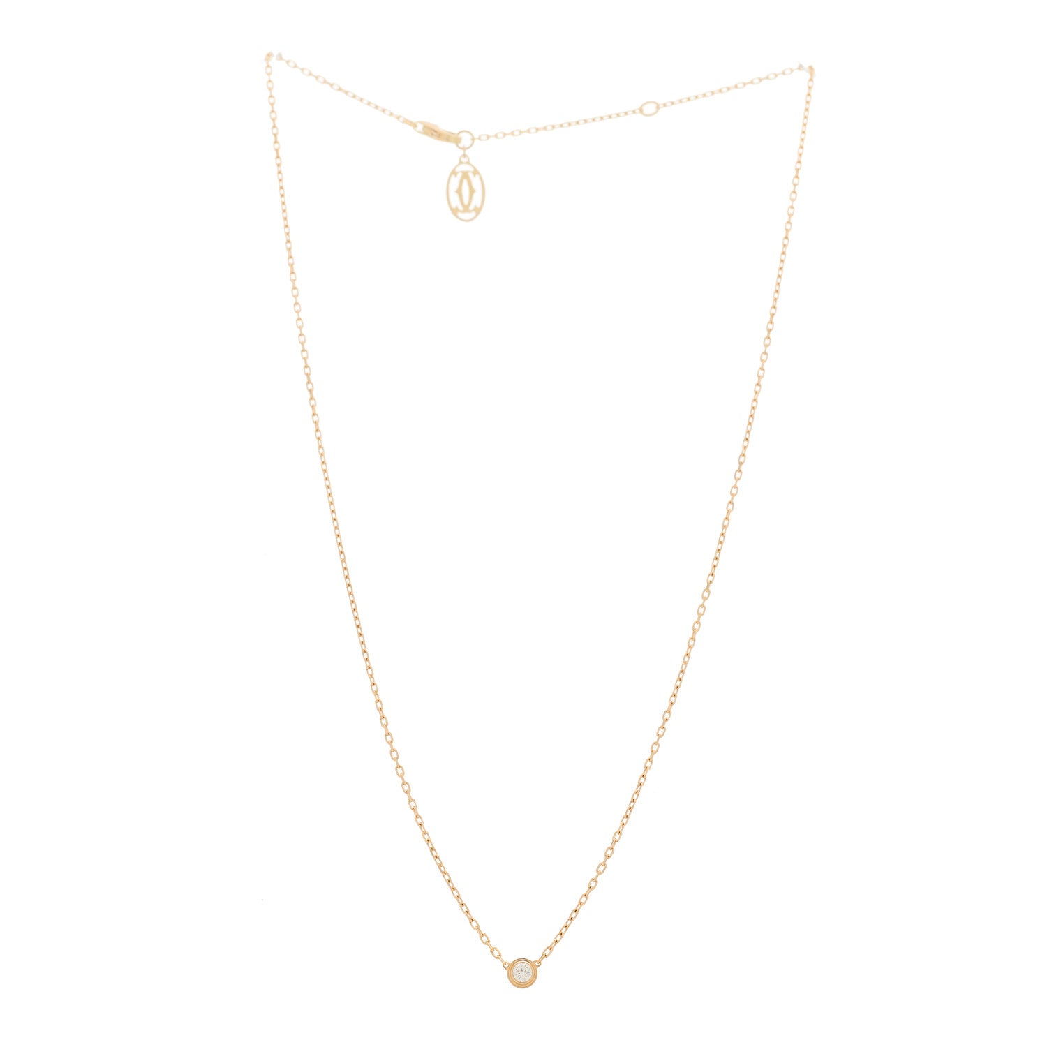 Cartier 18K Pink Gold Diamond SM D'Amour Pendant Necklace 3 of 7