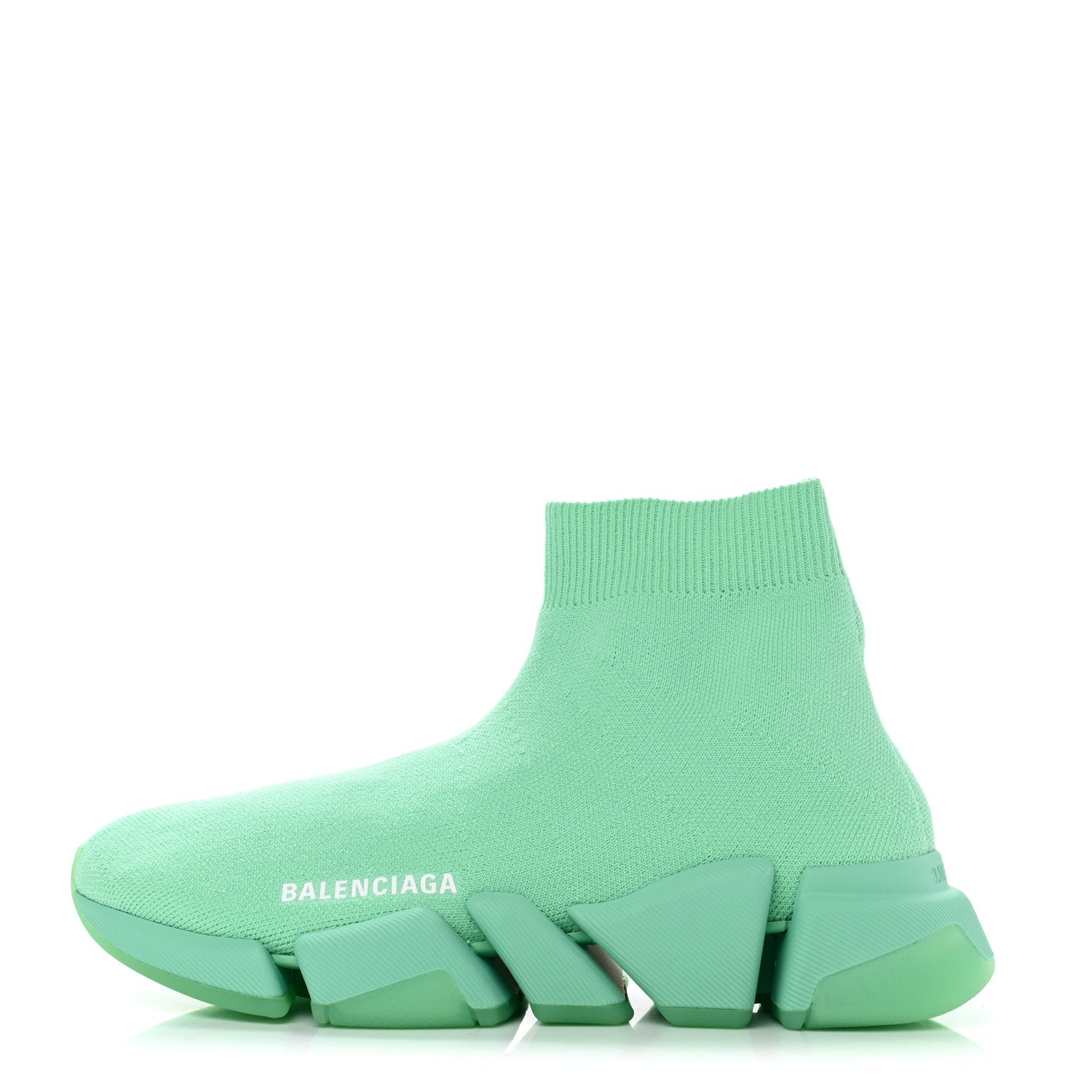 Balenciaga Technical 3D Recycled Knit Womens Speed 2.0 Transparent Sole Sneakers 37 Mint 1 of 8