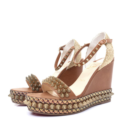 Christian Louboutin Calfskin Cordorella 110 Wedge Sandals 40 Version Cuoio 4 of 14