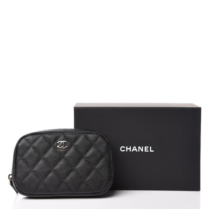 Chanel Caviar Quilted Small Curvy Pouch Cosmetic Case Black 8 of 8
