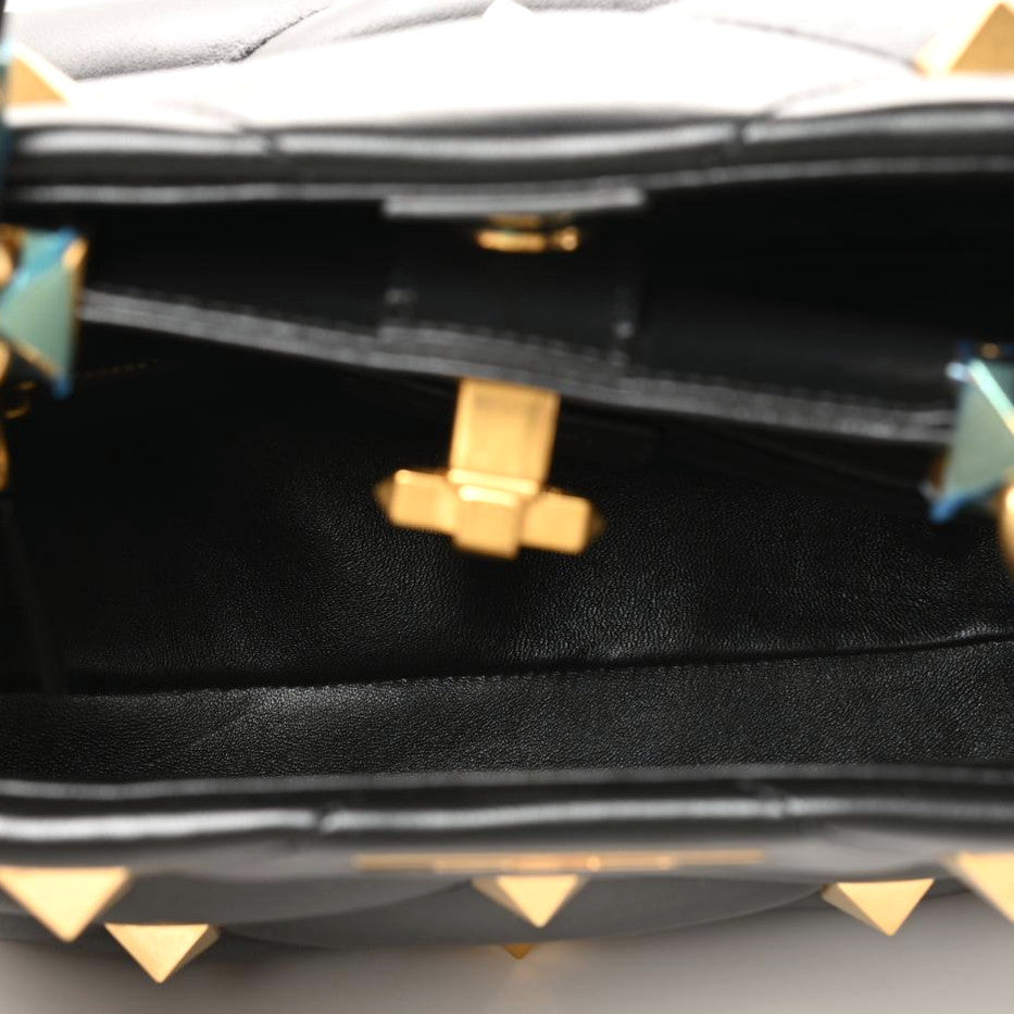 Valentino Garavani Nappa Roman Stud The Handle Bag Black 5 of 8