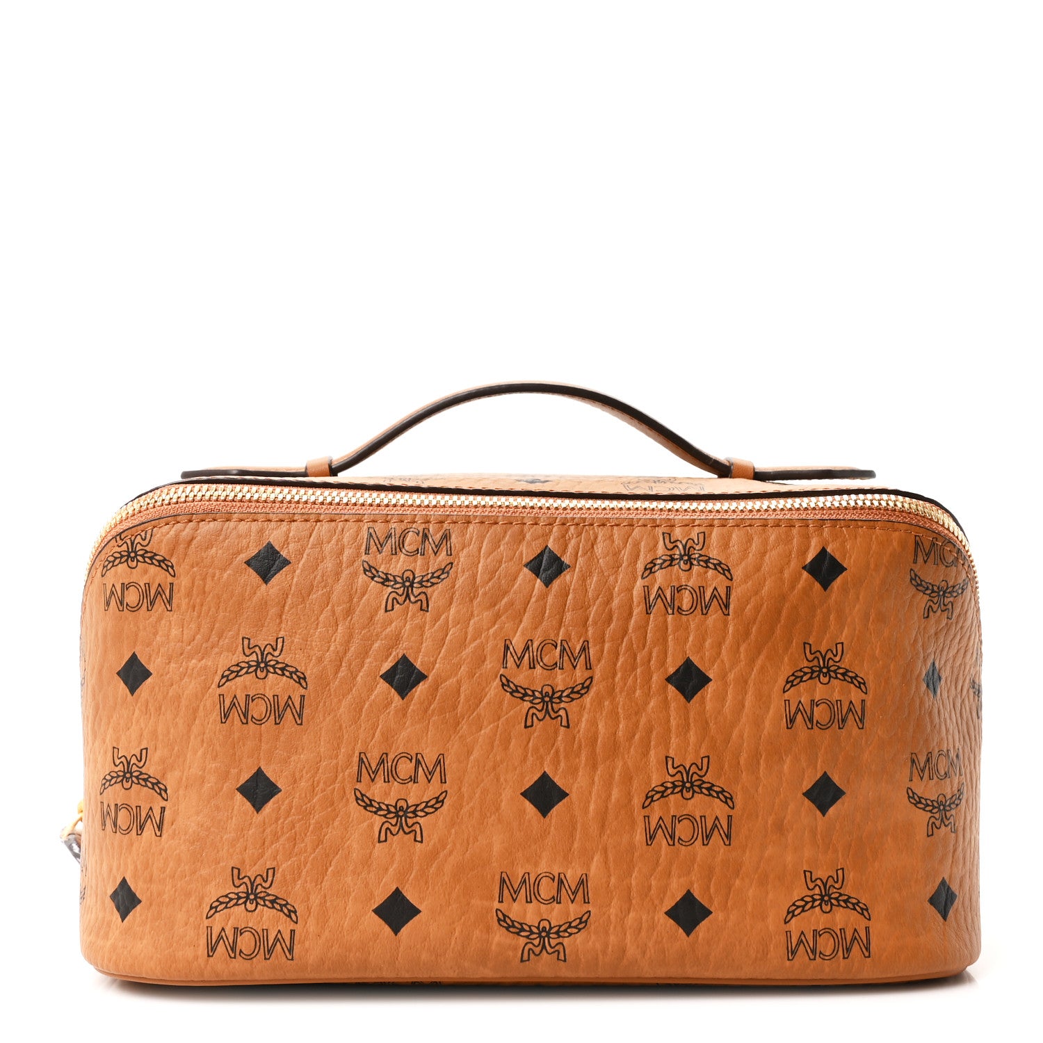 MCM Visetos Medium Ottomar Toiletry Bag Cognac 1 of 10