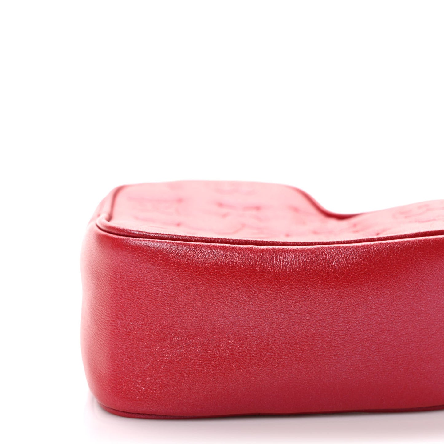 Lambskin Embossed Monogram Fall In Love Sac Coeur Heart Chain Bag Lipstick Red