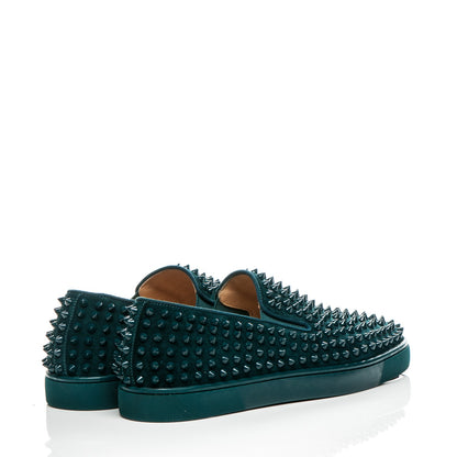 Christian Louboutin Suede Spikes Roller Boat Mens Flats 41 Lagune 4 of 8