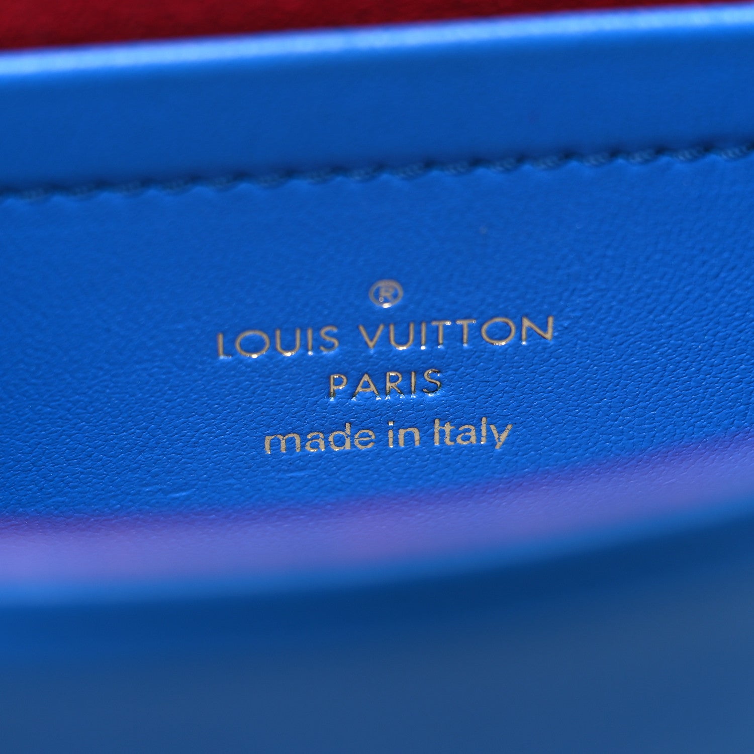 Louis Vuitton Lambskin Embossed Monogram Vuittamins Pochette Coussin Blue Red 7 of 13