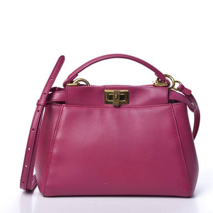 Fendi Nappa Mini Peekaboo Iconic Satchel Magenta 1 of 10