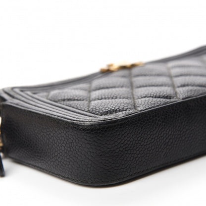 Chanel Caviar Quilted Small Boy Clutch With Chain Black 6 of 17