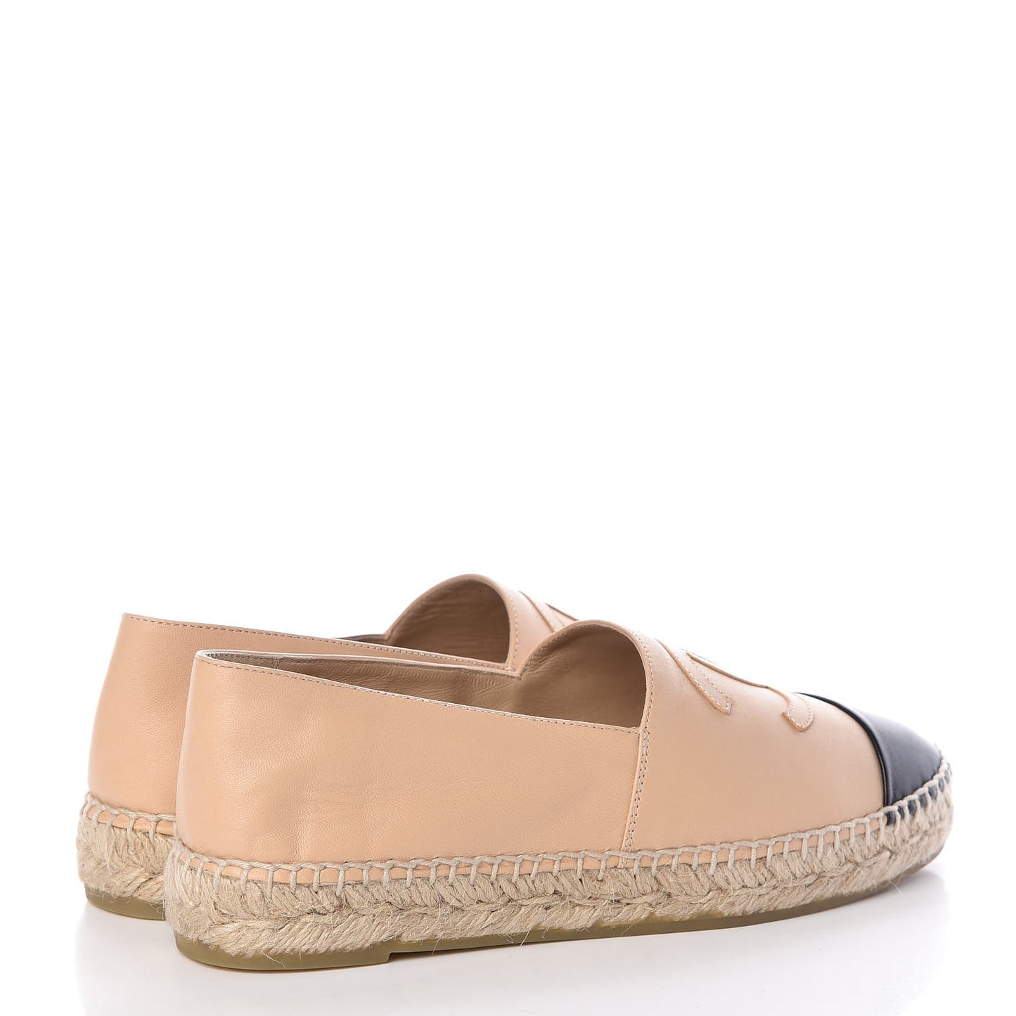 Lambskin CC Espadrilles 38 Beige Black