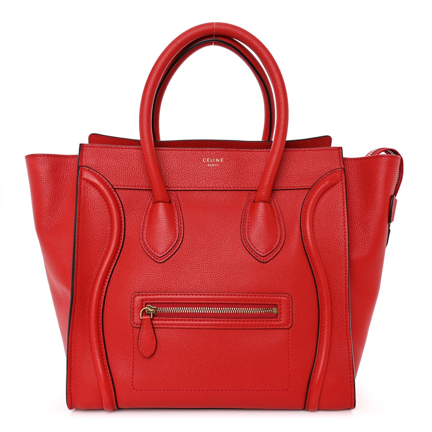Drummed Calfskin Mini Luggage Coquelicot