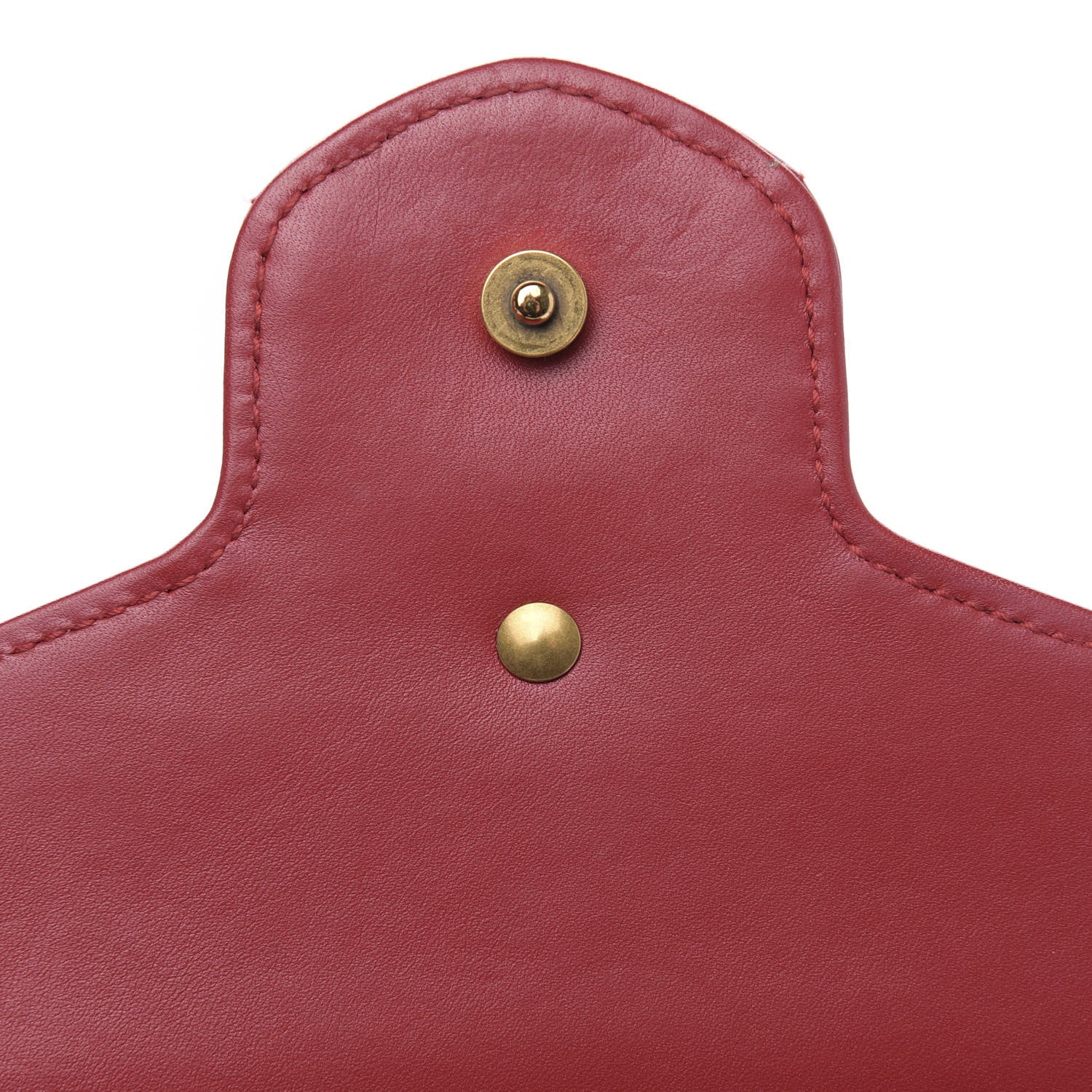 Gucci Calfskin Matelasse GG Marmont Chain Wallet Hibiscus Red 11 of 13