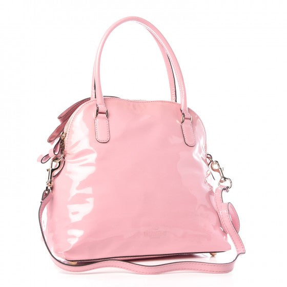 Patent Lacca Bow Dome Tote Pop Gardenia