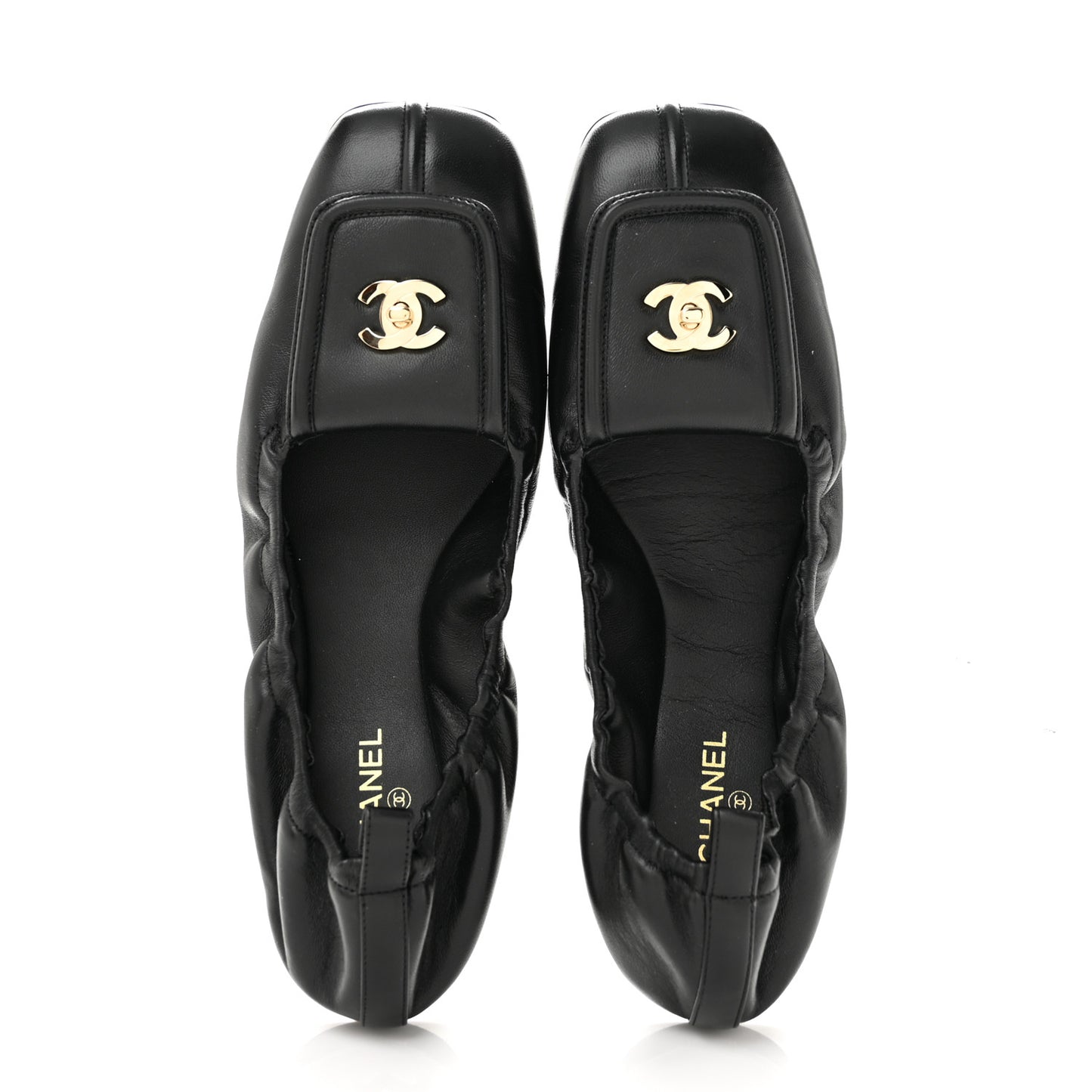 Lambskin CC Turnlock Ballerina Flats 40.5 Black