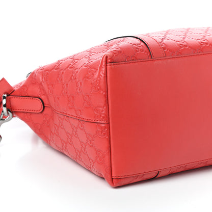 Gucci Guccissima Medium GG Charm Dome Satchel Red 8 of 9