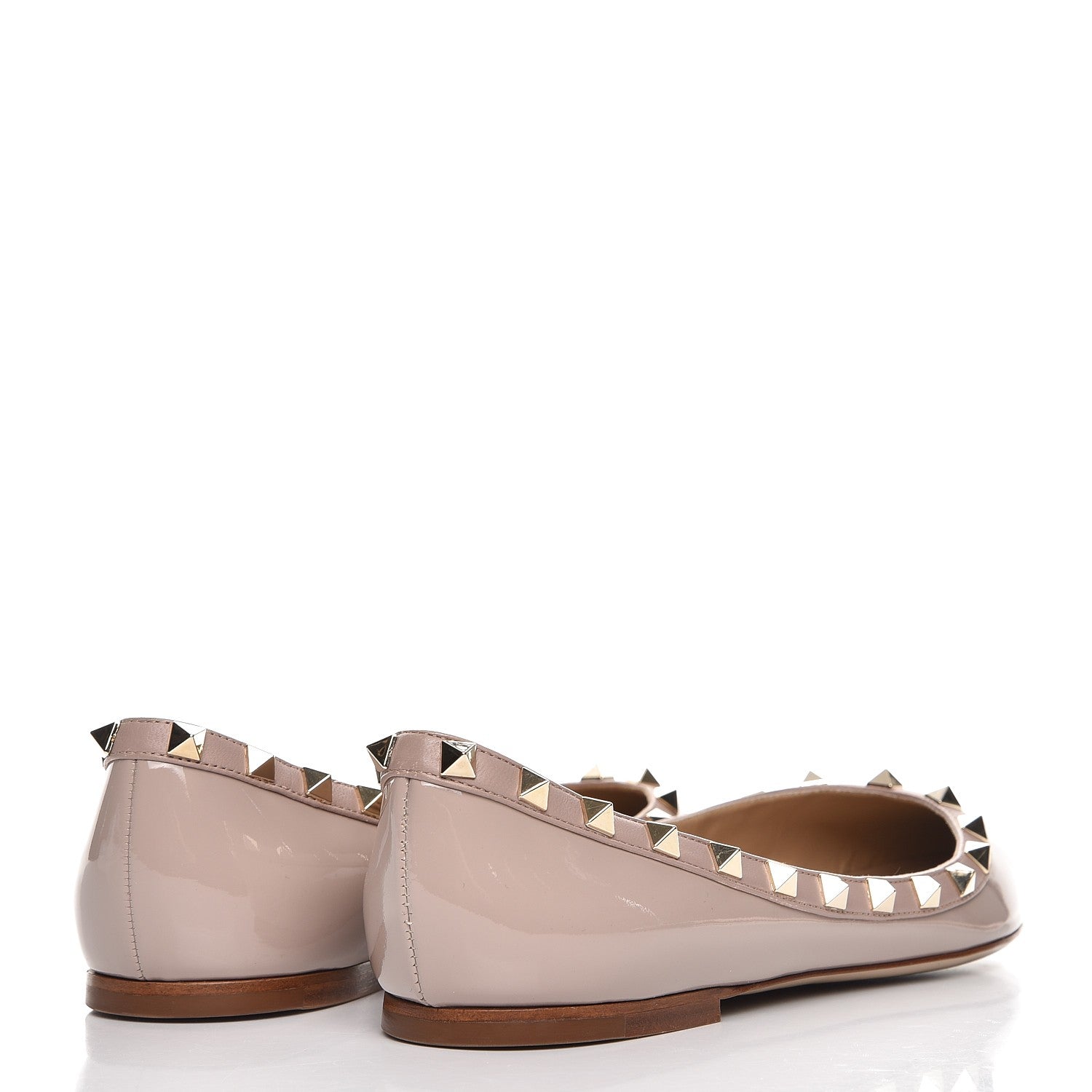Valentino Garavani Patent Rockstud Ballerina Flats 40 Poudre 4 of 9