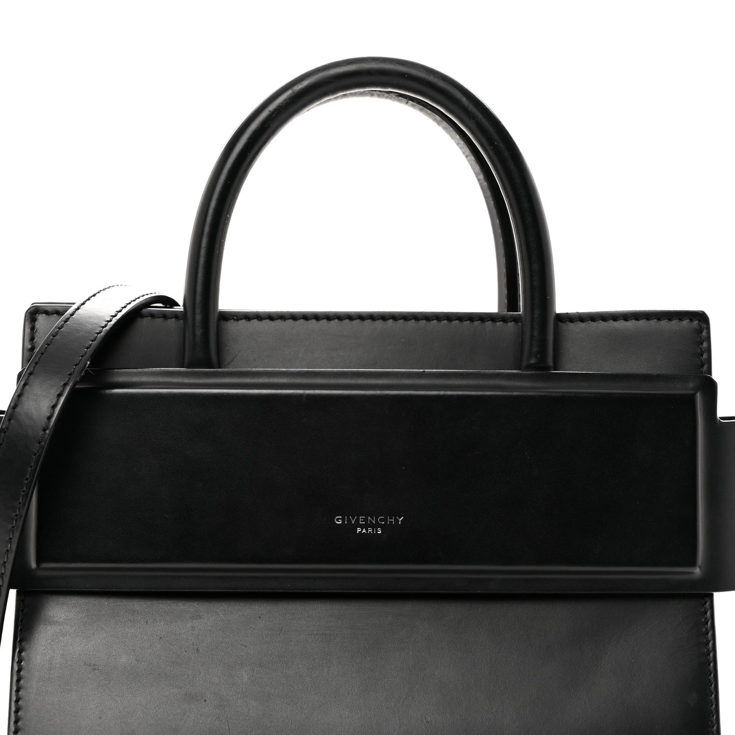 Smooth Calfskin Mini Horizon Satchel Black