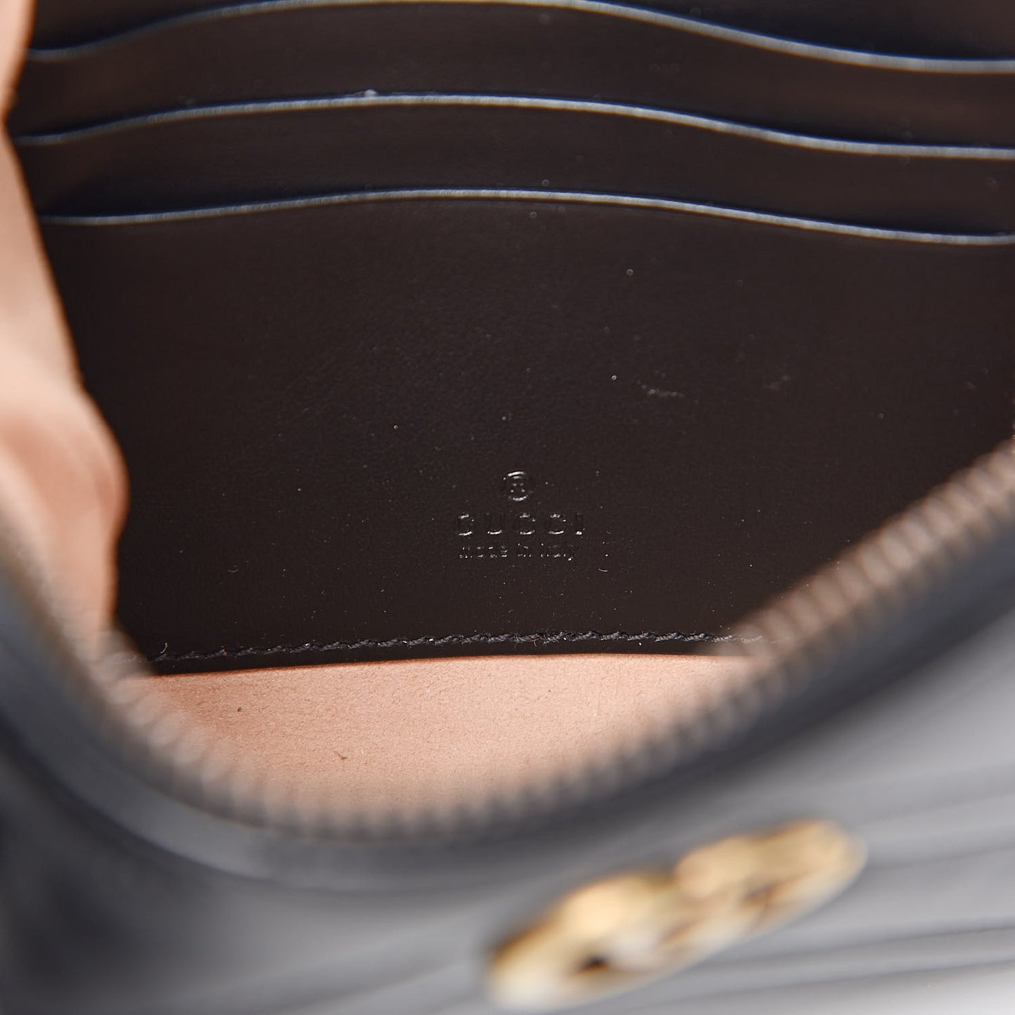 Calfskin Matelasse GG Marmont Wrist Wallet Black