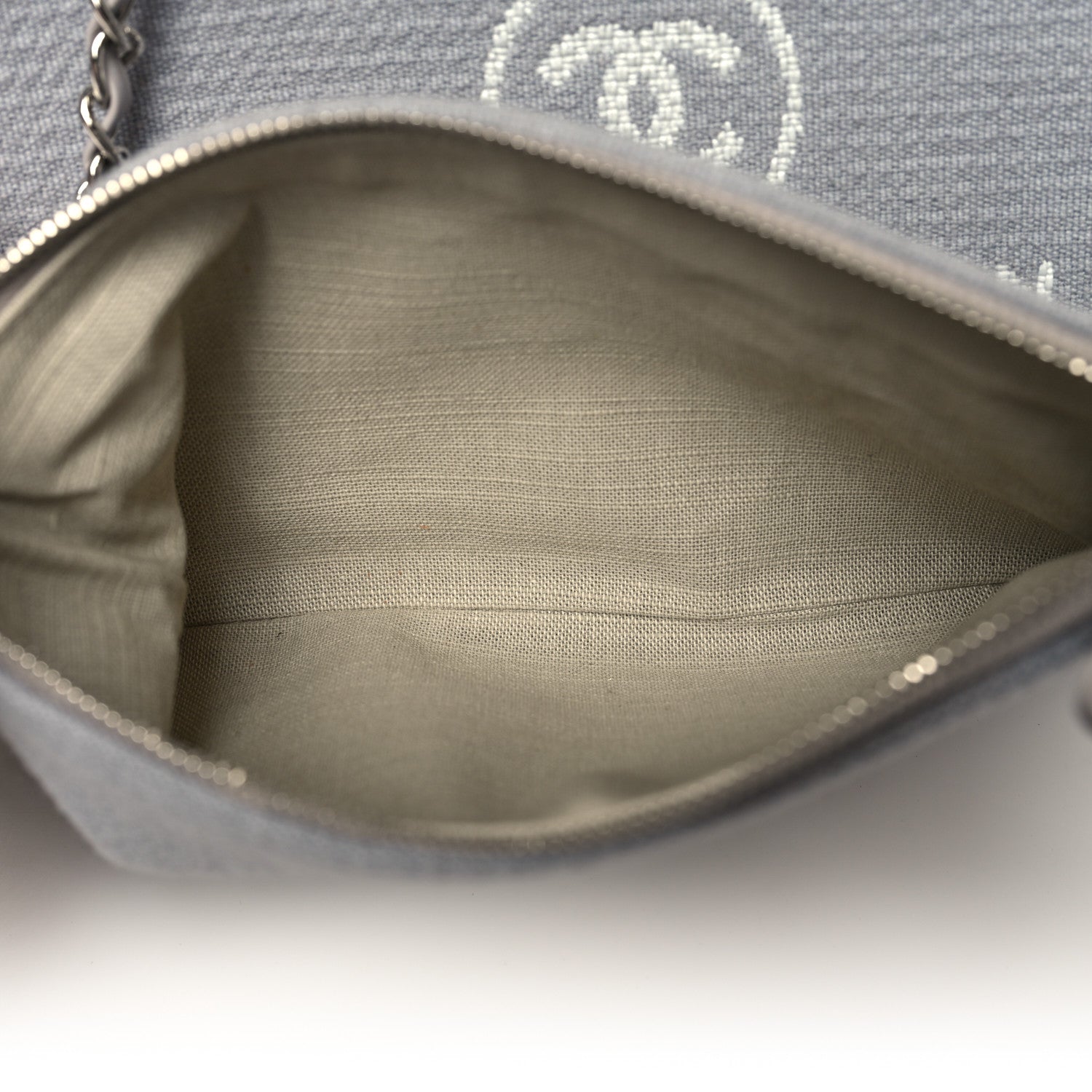 Chanel Mixed Fibers Calfskin Small Deauville Tote Grey 7 of 12