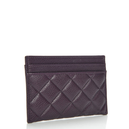 Chanel Caviar Quilted Diamond CC Card Holder Purple 3 of 8