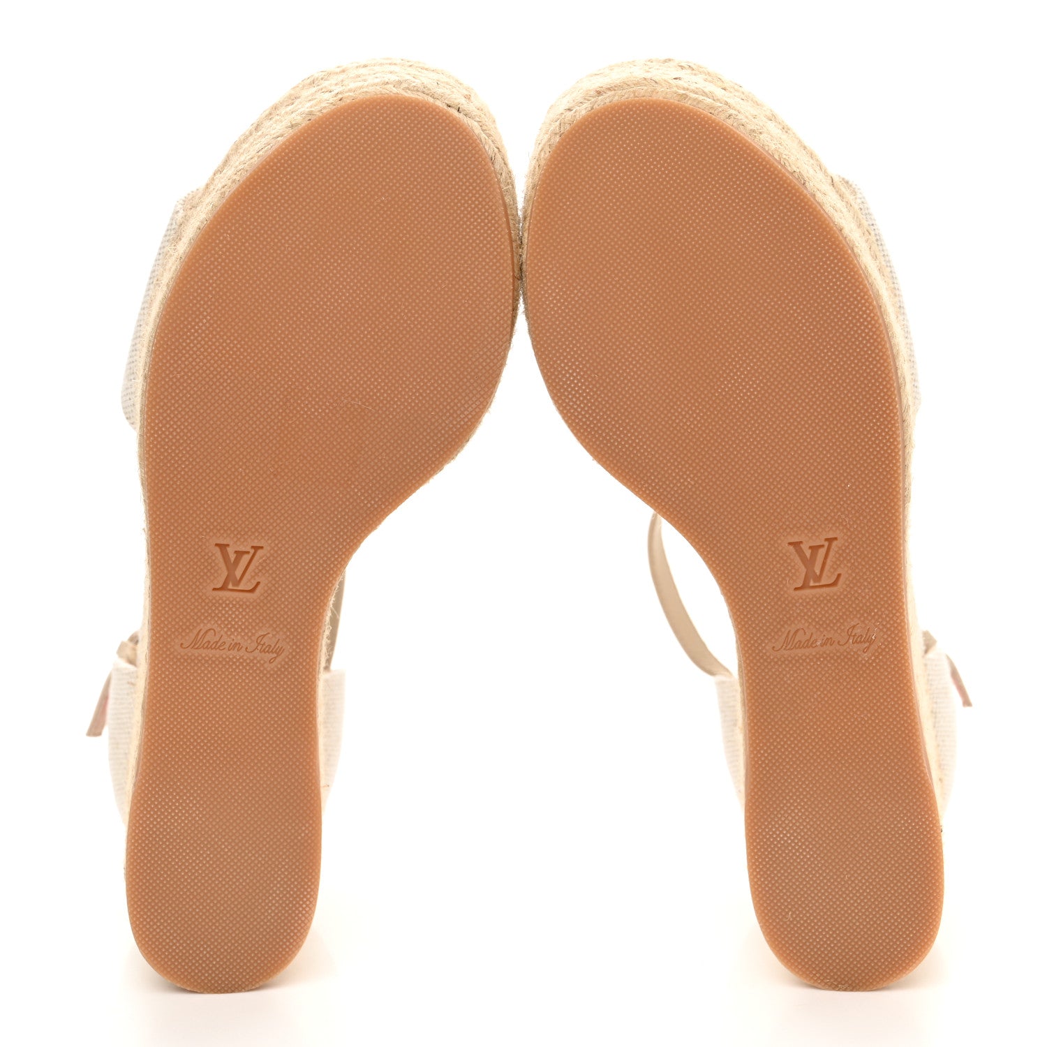 Louis Vuitton Canvas Monogram Starboard Espadrille Wedge Sandals 37 Rose Pop 5 of 12