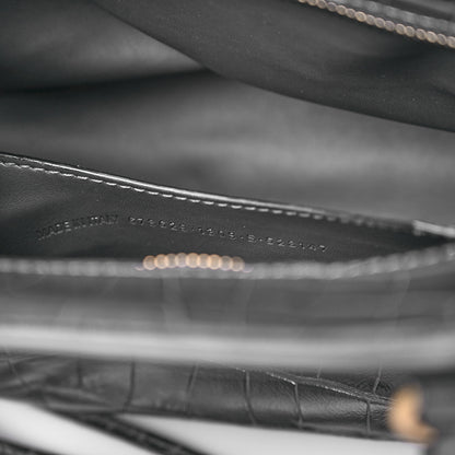 Balenciaga Extra Supple Calfskin Crocodile Embossed Neo Classic Gold Hardware S City Dark Grey 6 of 8