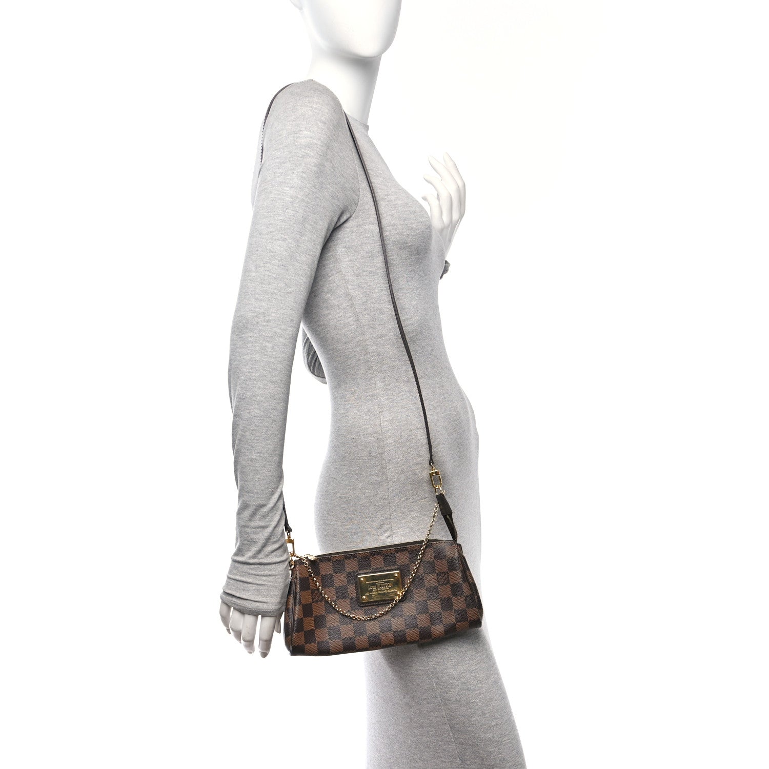 Louis Vuitton Damier Ebene Eva Clutch 2 of 9