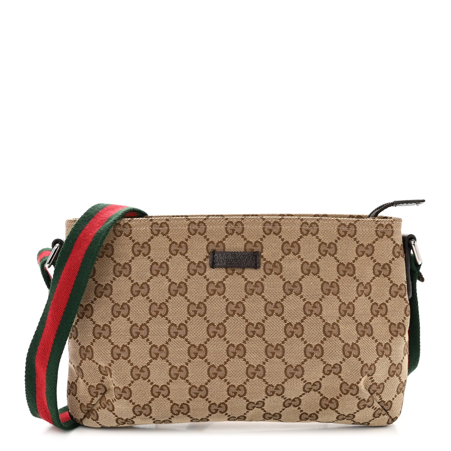 Monogram Web Small Flat Messenger Crossbody Dark Brown