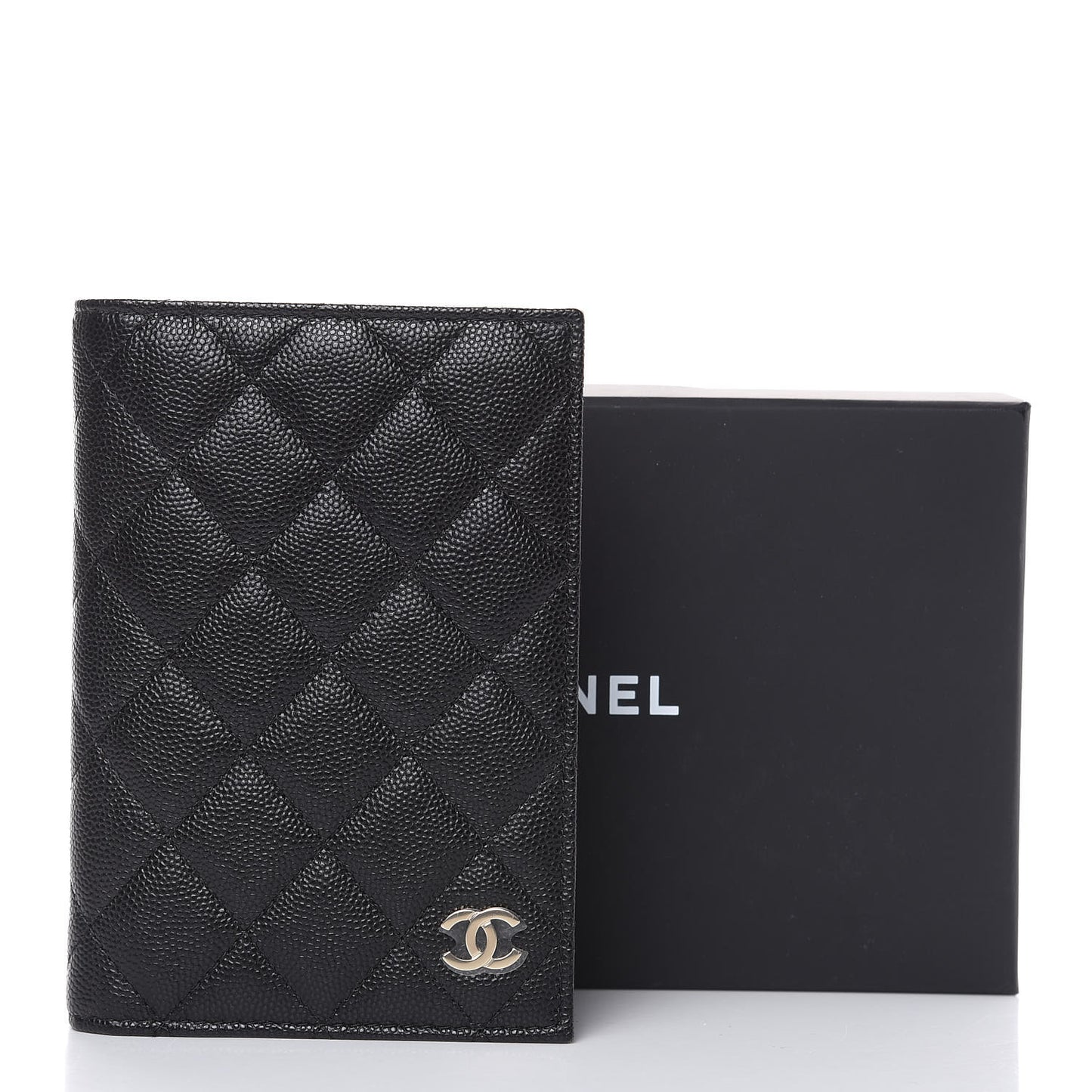 Caviar Quilted Passport Holder Black
