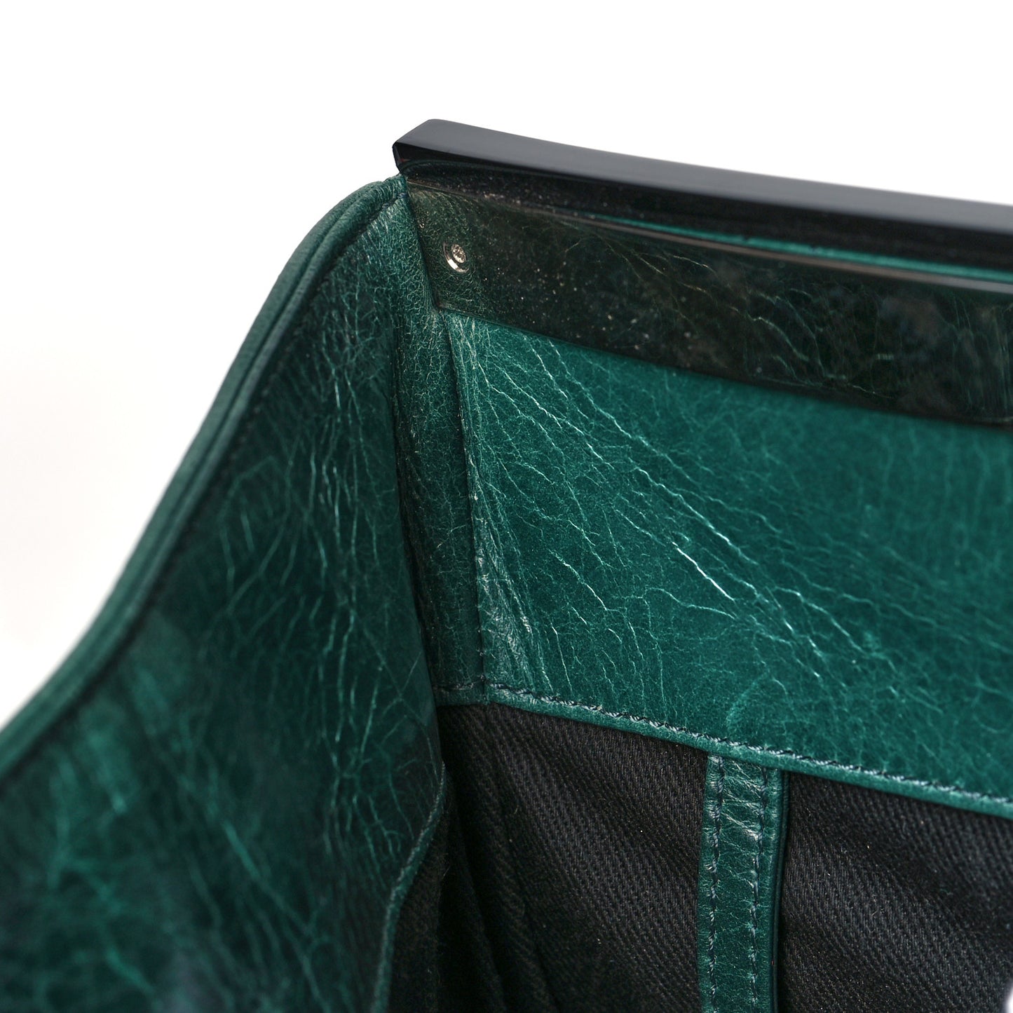 Glazed Calfskin Quilted Large CC Delivery Tote Green