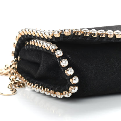 Stella McCartney Shaggy Deer Pearl Studded Falabella Crossbody Clutch Black 9 of 10