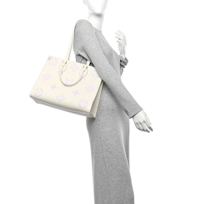 Louis Vuitton Empreinte Monogram Giant Onthego MM Latte Bubble Tea 3 of 21