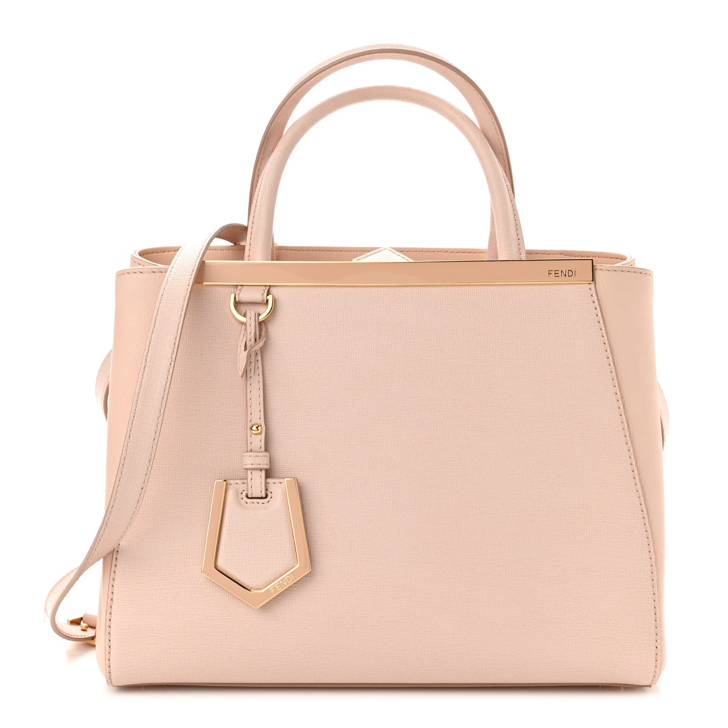 Fendi Vitello Elite Flamingo Petite 2Jours Tote Rosa Plaster 1 of 9