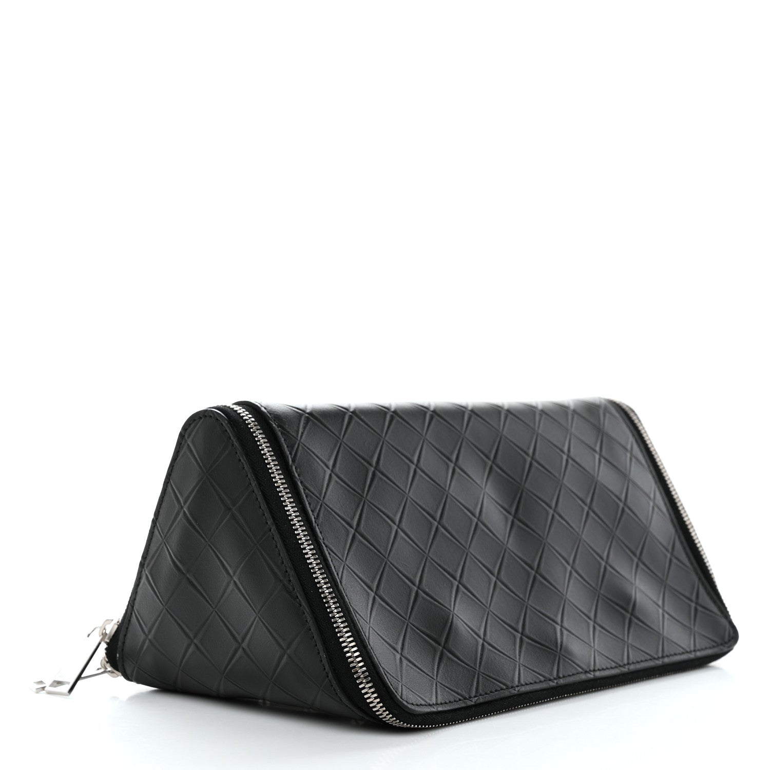 Bottega Veneta Calfskin Intarsio Toiletry Case Black 4 of 7