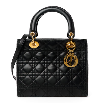 Christian Dior Lambskin Cannage Medium Lady Dior Black 1 of 14