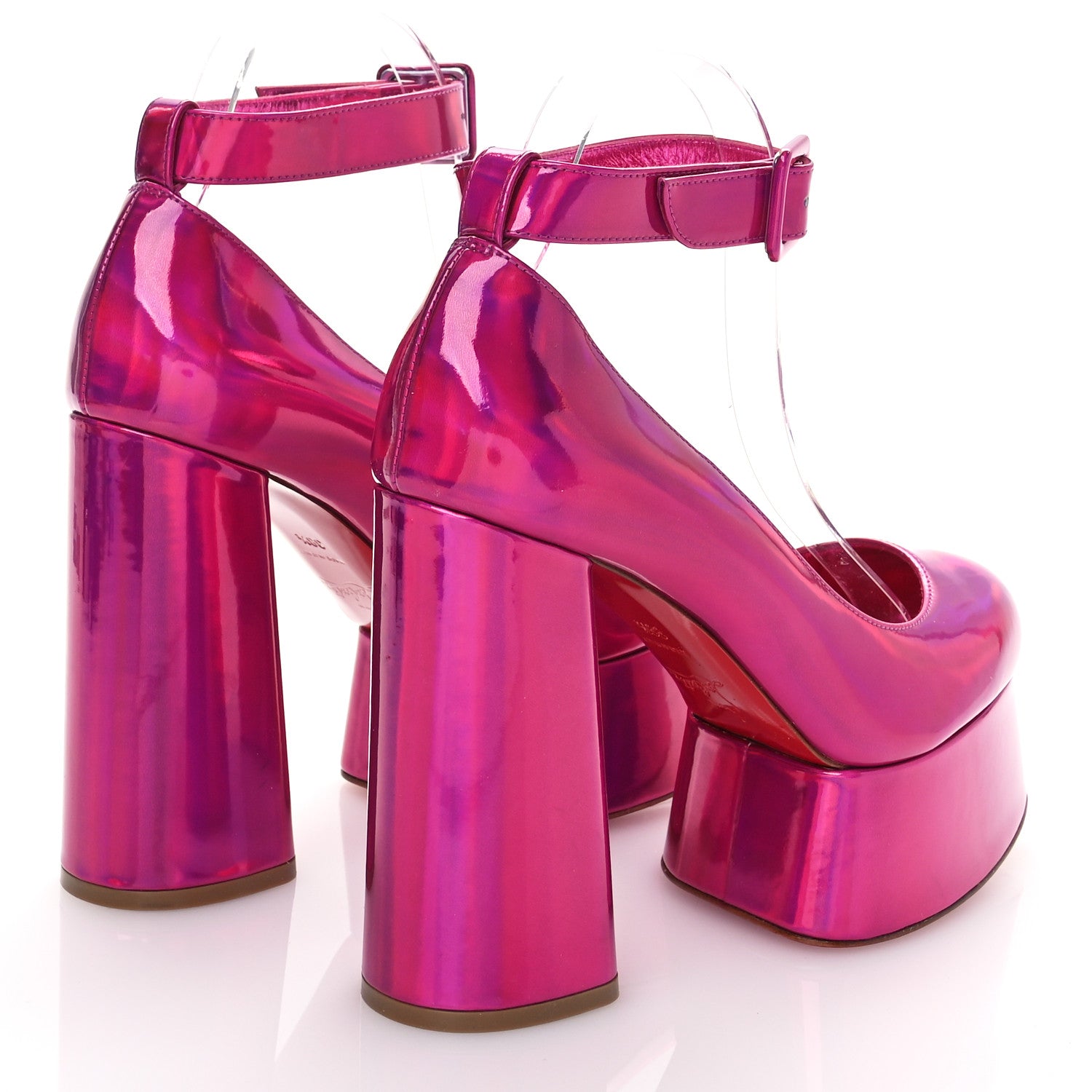 Christian Louboutin Metallic Patent Yazefir 130 Platform Sandals 38.5 Pink 4 of 7