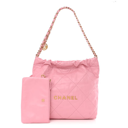 Chanel Shiny Calfskin Quilted Small Chanel 22 Pink 1 of 12