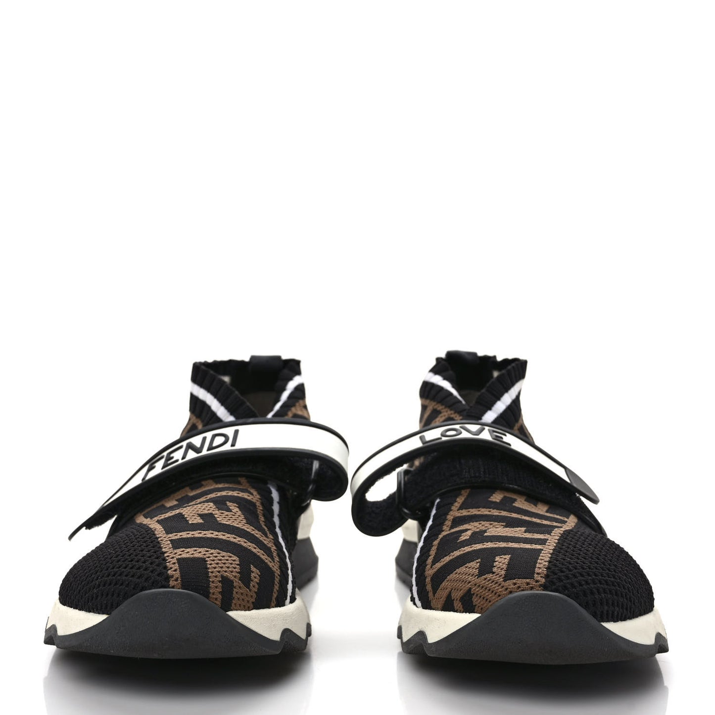 Stretch Yarn FF Stiff Band Rockoko Sneakers 35.5 Black White Tobacco