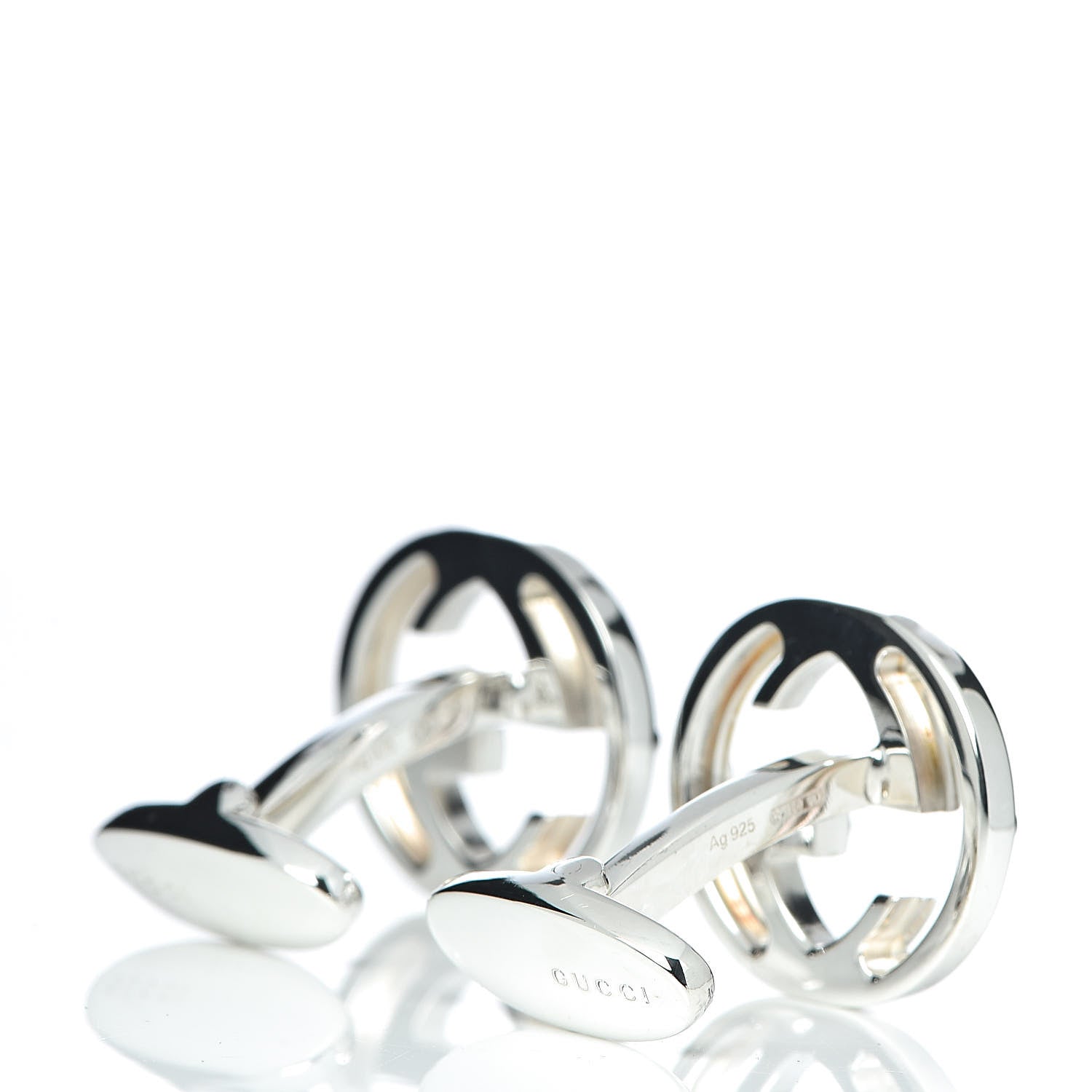 Gucci Sterling Silver Interlocking G Cufflinks 3 of 5