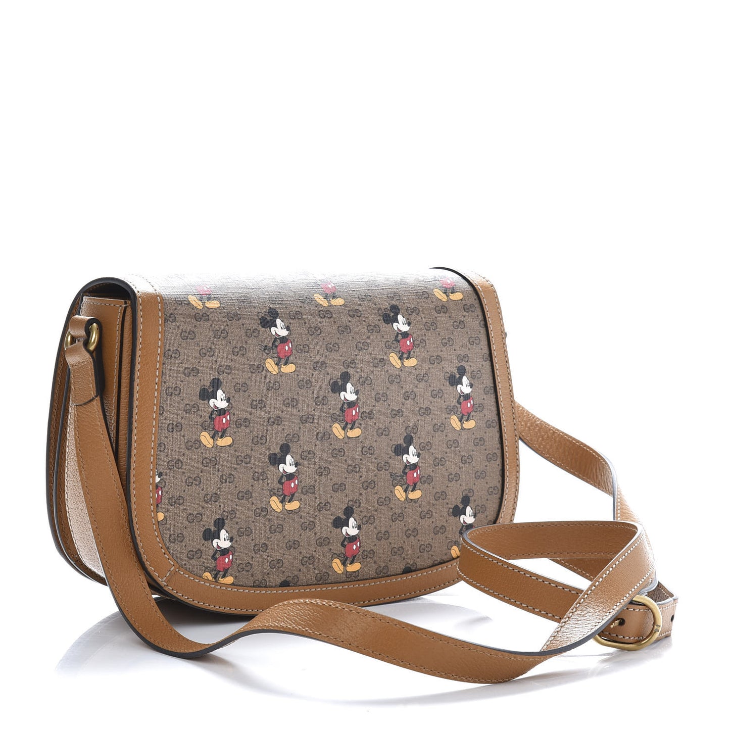 X DISNEY Mini Vintage GG Supreme Monogram Mickey Mouse Small Flap Messenger Bag Beige Vintage Sun Oil