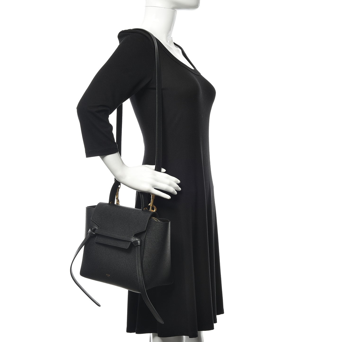 Grained Calfskin Micro Belt Bag Black