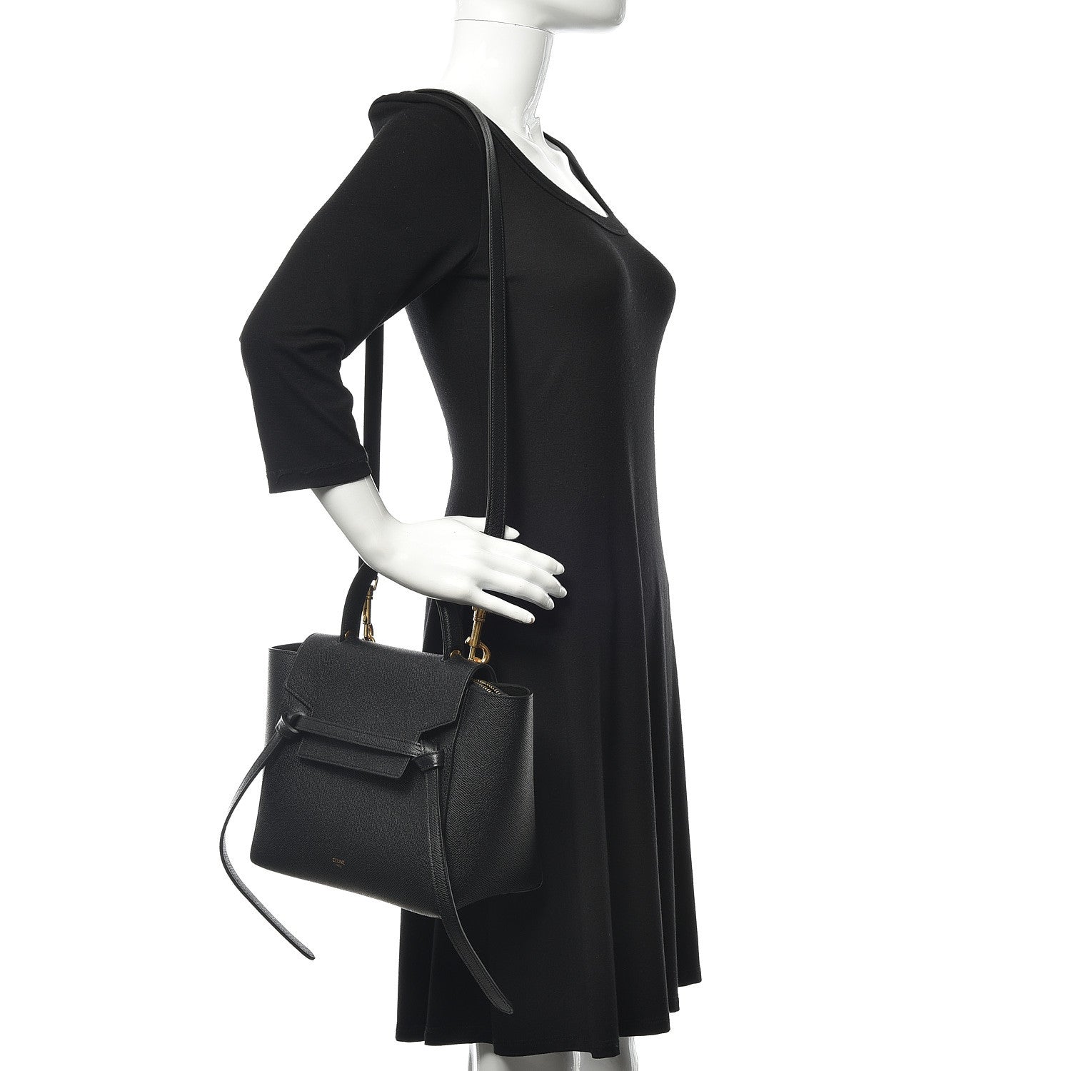 Celine Grained Calfskin Micro Belt Bag Black 2 of 11