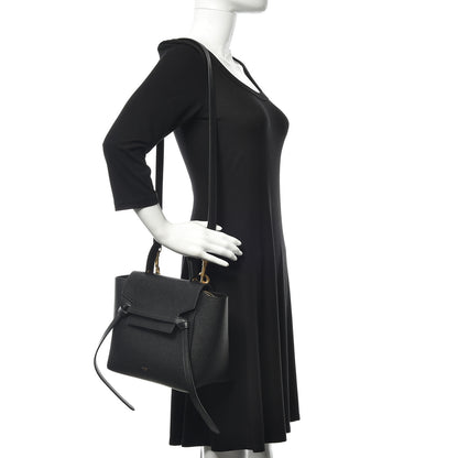 Celine Grained Calfskin Micro Belt Bag Black 2 of 11